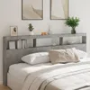 LED-Kopfteil mit Ablage Betongrau 220x17x102 cm Produktbild-Vorschau 2