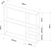 A technical drawing of a black, matte wall shelf with dimensions indicated. Náhled obrázku produktu