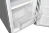 A close-up view of the interior of a refrigerator, showing a clear plastic drawer pulled out. Produktbild-Vorschau