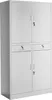A white metal filing cabinet with two doors on top and two doors on the bottom, with two drawers above the bottom doors. Náhled obrázku produktu