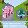 Minecraft-themed toys, a pink pig and a green zombie baby, displayed in hexagonal frames against a green, blocky landscape. Anteprima dell’immagine prodotto