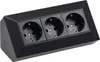 ChiliTec Steckdosenblock 3-fach, 230V, 45° Winkel, schwarz Produktbild-Vorschau 1
