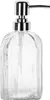 A clear studio shot of a glass soap dispenser with a silver pump. Náhled obrázku produktu