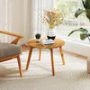 COSTWAY Beistelltisch Holz, runder Gartentisch, Holztisch Produktbild-Vorschau 9