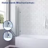 Badewannenfaltwand 120 x 140 cm Glaswand für Badewanne Produktbild-Vorschau 2