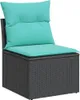 7-teiliges Gartensofa-Set mit Kissen, schwarzes Polyrattan Produktbild-Vorschau 5