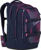 A navy blue backpack with a geometric pink and purple pattern, shown from the side. Anteprima dell’immagine prodotto