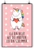 Mr. & Mrs. Panda Bild Einhorn Herz DIN A5 - Rot Pastell - Produktbild-Vorschau 1