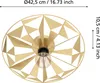 A close-up view of a gold geometric ceiling light fixture with a visible light bulb. Produktbild-Vorschau