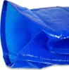 A close-up view of a blue solar pool cover, showing its textured surface and folded edges. Produktbild-Vorschau