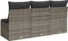 vidaXL Gartensofa mit Kissen 3-Sitzer Grau Poly Rattan Produktbild-Vorschau 6