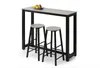 Barový set 120x40 SERGIO - beton / černý Náhled obrázku produktu 4