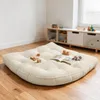 Bodenkissen 100 × 100 cm aus Flanell, weich, Fanform, Weiß Produktbild-Vorschau 1