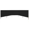vidaXL 5-teiliges Windschutzgewebe 600 x 160 cm Schwarz Produktbild-Vorschau 2