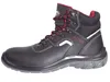 A side view of a black work boot with red accents. Produktbild-Vorschau