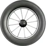 A close-up studio shot of a shopping cart wheel. Voir les images du produit