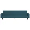 The Living Store Schlafsofa 2-Sitzer Blau Samt Produktbild-Vorschau 6