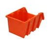 An orange plastic storage bin is shown against a white background. Produktbild-Vorschau