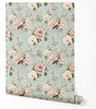 Selbstklebende Tapete Möbelfolie Blumen Vintage Blau Rosa Produktbild-Vorschau 1