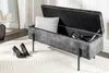 riess-ambiente Moderne Truhenbank LOFT 100cm grau Samt Produktbild-Vorschau 3