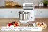 Der Unold Handmixer Hannah mit Rührschüssel, ein weißer Standmixer mit Edelstahlschüssel, steht auf  Produktbild-Vorschau