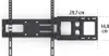 A black metal TV wall mount is shown against a white background, with dimensions indicated by dashed lines and text. Anteprima dell’immagine prodotto