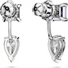 A pair of silver-colored earrings with clear and blue stones. Produktbild-Vorschau
