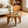 Stolik kawowy z litego drewna, średnica 80 cm, stolik w Podgląd zdjęcia produktu 6