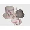 Teetasse mit Teesieb CHERRY BLOSSOM 380ml weiß rosa Produktbild-Vorschau 2
