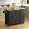 Grote, mobiele keukentafel, 137x43(76)x92 cm, eikenhout, Productafbeelding-voorbeeld 11