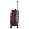 A side view of a burgundy suitcase with a telescopic handle extended. Produktbild-Vorschau