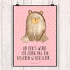 Mr. & Mrs. Panda Bild Bär sitzend DIN A2 - Rot Pastell - Produktbild-Vorschau 2