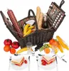 Picknickkorb Weide + Zubehör 23 tlg. für 4 Personen - Rot Produktbild-Vorschau 4