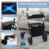 giantex Rollator, Aluminium, Schwarz, Faltbar, 6-fach Produktbild-Vorschau 3