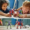 Two children playing with LEGO mechs, and a separate shot of the mechs. Produktbild-Vorschau