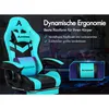 A gaming chair with text overlays highlighting its features. Produktbild-Vorschau
