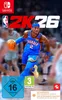 Cover art for the video game NBA 2K26 on Nintendo Switch, featuring a basketball player in action. Produktbild-Vorschau