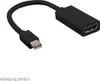 A black adapter cable with a Mini DisplayPort connector on one end and an HDMI connector on the other, shown against a white background. Anteprima dell’immagine prodotto