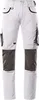 A pair of white and dark gray work pants are shown against a white background. Náhled obrázku produktu