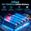 A close-up, stylized illustration of batteries with glowing blue accents and circuit board details. Produktbild-Vorschau