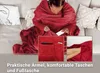 Kuscheldecke mit Ärmeln, 170x200 cm, rot (weinrot) Produktbild-Vorschau 3