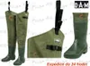 Collage of waders and a single boot, with promotional text and logos. Produktbild-Vorschau