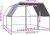 A diagram of an outdoor chicken coop with dimensions labeled. Náhľad obrázku produktu