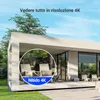 A modern house with outdoor furniture, with a circular zoom-in effect highlighting a detail. Náhľad obrázku produktu