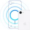 A transparent phone case with MagSafe charging indicators is shown next to a white iPhone. Náhled obrázku produktu