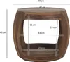 A wooden side table with dimensions shown. Podgląd zdjęcia produktu