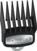 A close-up studio shot of a black Wahl brand hair clipper attachment comb. Produktbild-Vorschau