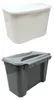 Two different colored trash bins with lids, shown from a slightly elevated angle against a white background. Produktbild-Vorschau
