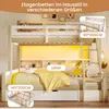 A bunk bed with a ladder and shelves, decorated with yellow lighting and pillows. Anteprima dell’immagine prodotto