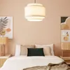 Pendelleuchte Metall und Stoff Arija Beige Produktbild-Vorschau 1